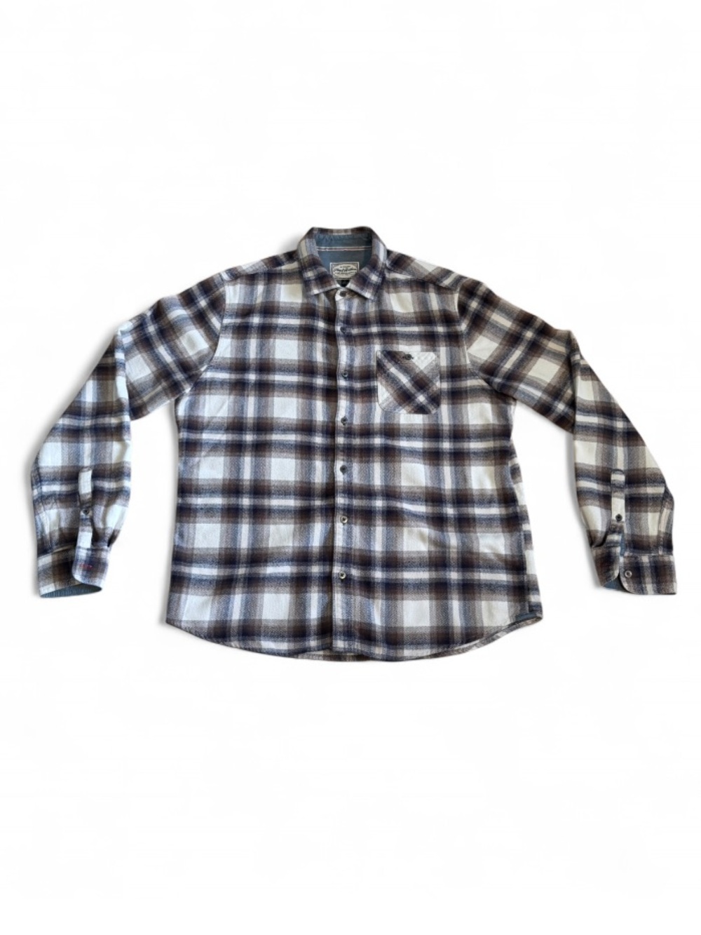 Flag & Anthem - Men's Long-Sleeve Plaid Button-Down Shirt - Gray/White